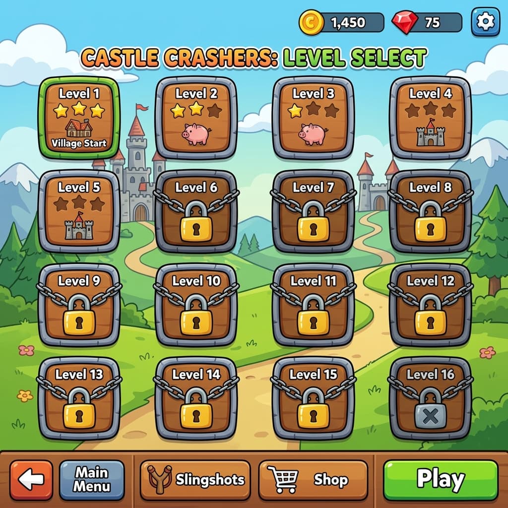 Angry Birds Classic level selection screen.